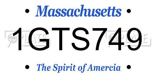 1GTS749 Massachusetts License Plate