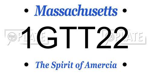 1GTT22 Massachusetts License Plate