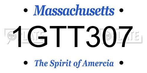 1GTT307 Massachusetts License Plate