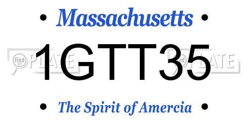 1GTT35 Massachusetts License Plate