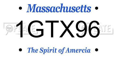 1GTX96 Massachusetts License Plate