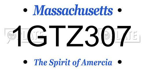 1GTZ307 Massachusetts License Plate