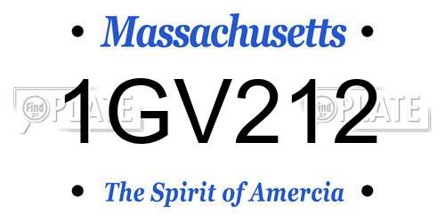 1GV212 Massachusetts License Plate