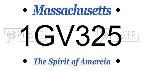 1GV325 Massachusetts License Plate