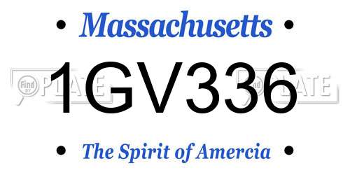 1GV336 Massachusetts License Plate
