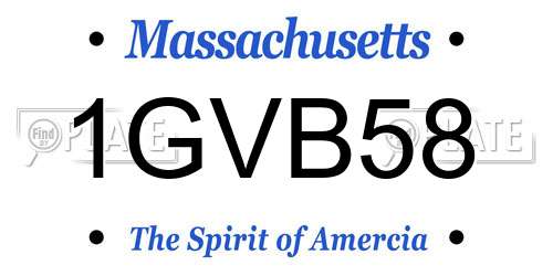 1GVB58 Massachusetts License Plate