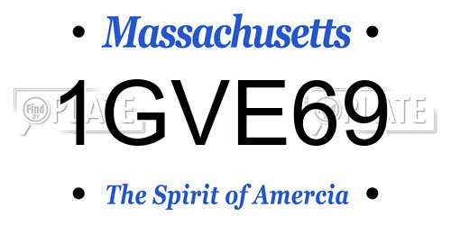 1GVE69 Massachusetts License Plate
