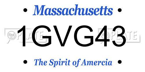 1GVG43 Massachusetts License Plate