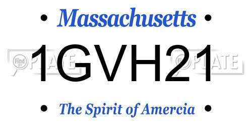 1GVH21 Massachusetts License Plate