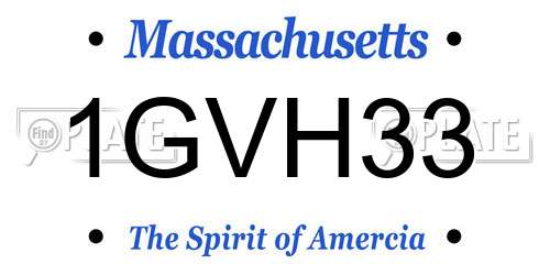 1GVH33 Massachusetts License Plate
