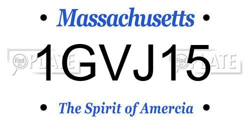 1GVJ15 Massachusetts License Plate