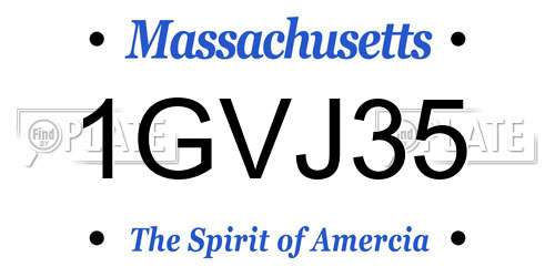 1GVJ35 Massachusetts License Plate