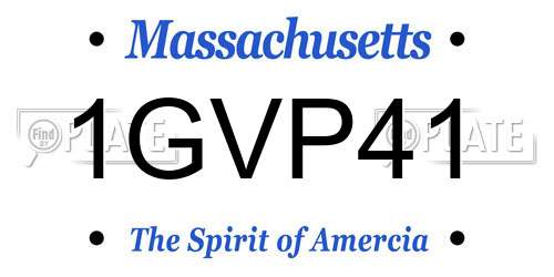 1GVP41 Massachusetts License Plate