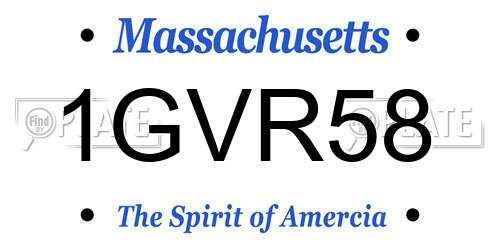 1GVR58 Massachusetts License Plate