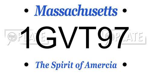 1GVT97 Massachusetts License Plate