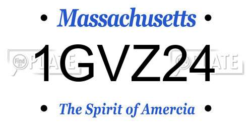 1GVZ24 Massachusetts License Plate