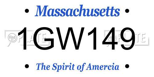 1GW149 Massachusetts License Plate