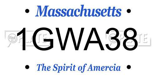 1GWA38 Massachusetts License Plate