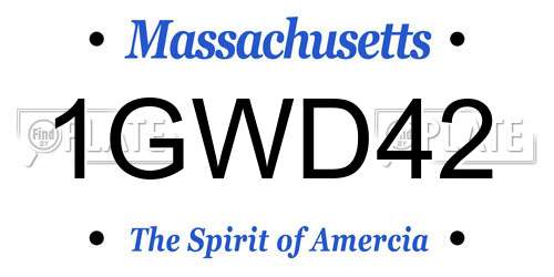 1GWD42 Massachusetts License Plate