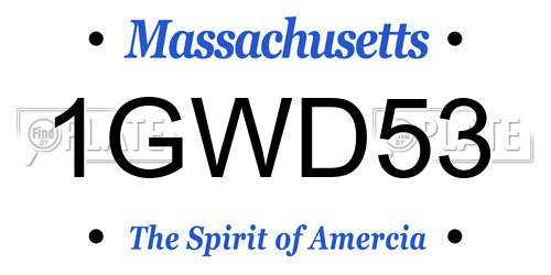 1GWD53 Massachusetts License Plate