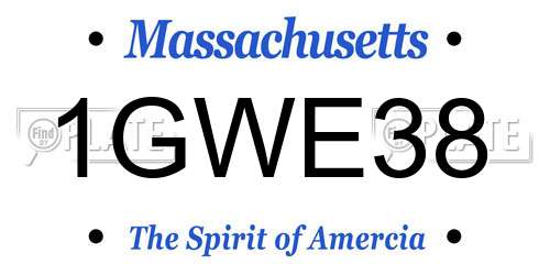 1GWE38 Massachusetts License Plate