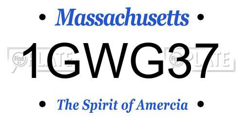 1GWG37 Massachusetts License Plate