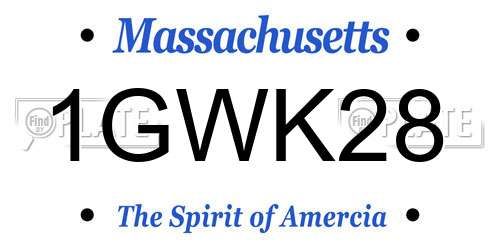 1GWK28 Massachusetts License Plate