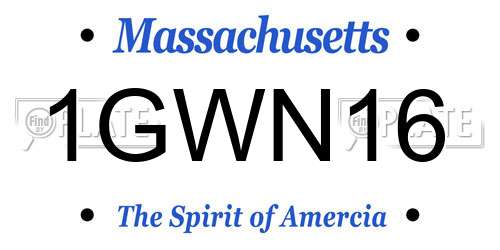 1GWN16 Massachusetts License Plate