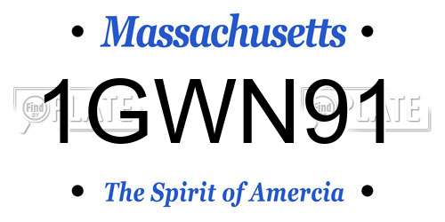 1GWN91 Massachusetts License Plate