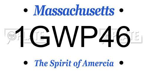 1GWP46 Massachusetts License Plate