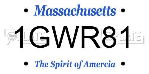 1GWR81 Massachusetts License Plate