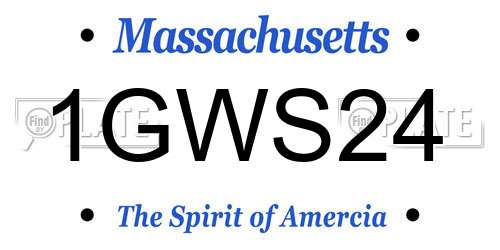 1GWS24 Massachusetts License Plate
