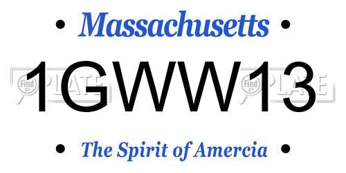 1GWW13 Massachusetts License Plate