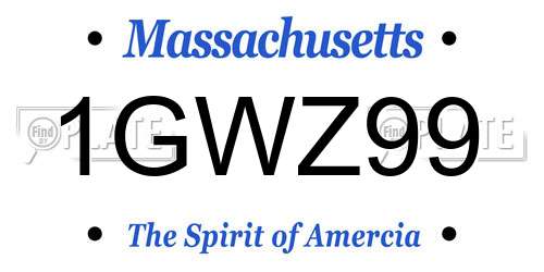 1GWZ99 Massachusetts License Plate