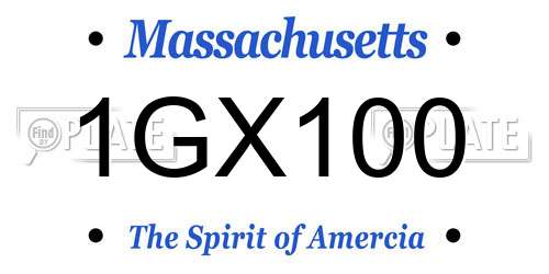1GX100 Massachusetts License Plate