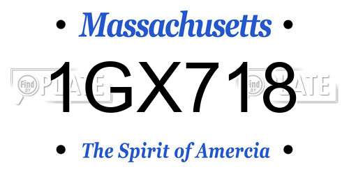 1GX718 Massachusetts License Plate