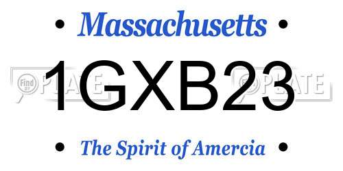 1GXB23 Massachusetts License Plate