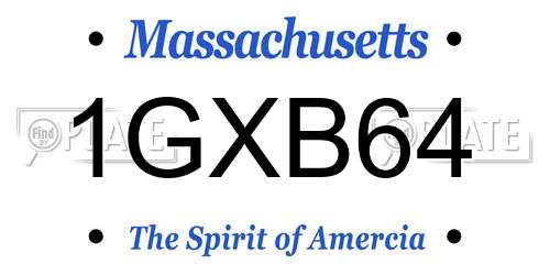 1GXB64 Massachusetts License Plate