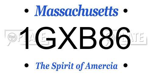 1GXB86 Massachusetts License Plate