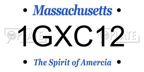 1GXC12 Massachusetts License Plate