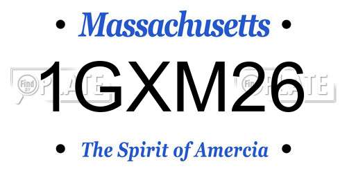 1GXM26 Massachusetts License Plate