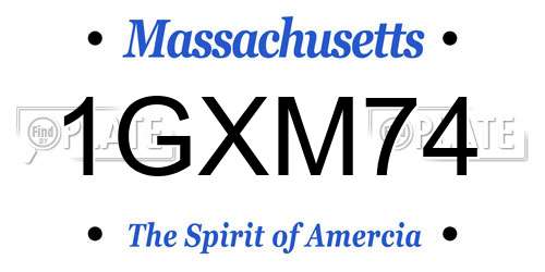 1GXM74 Massachusetts License Plate