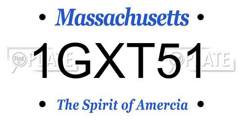 1GXT51 Massachusetts License Plate