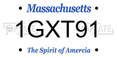 1GXT91 Massachusetts License Plate