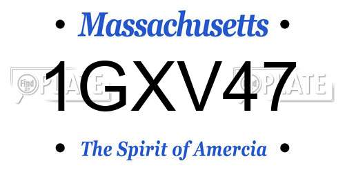 1GXV47 Massachusetts License Plate