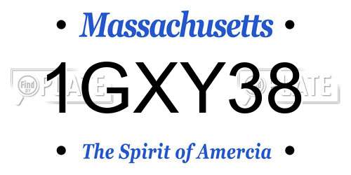 1GXY38 Massachusetts License Plate