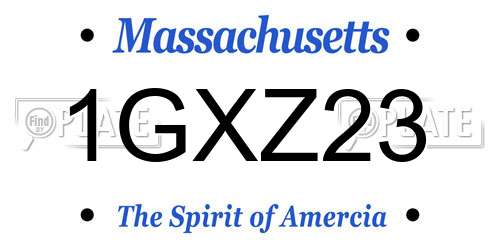 1GXZ23 Massachusetts License Plate