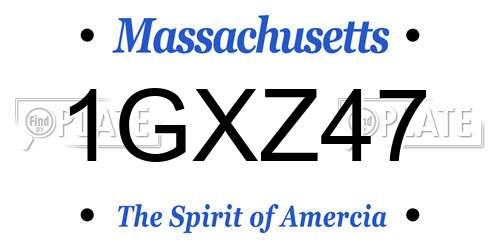 1GXZ47 Massachusetts License Plate