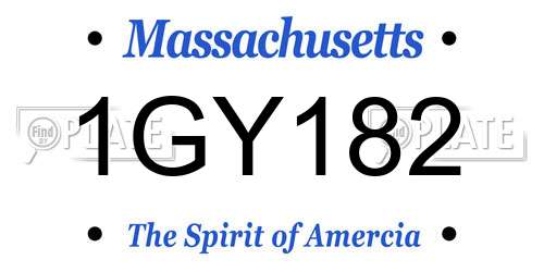 1GY182 Massachusetts License Plate