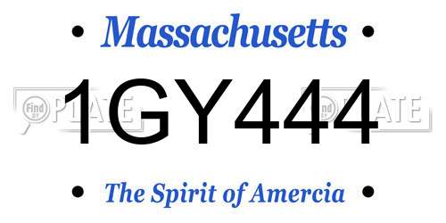 1GY444 Massachusetts License Plate